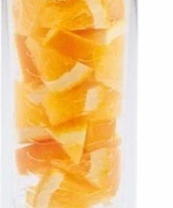 Beste Pirce ???? Loooqs Waterfles Met Infuser - Oranje - 0.8 L ????