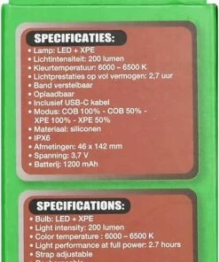 Goedkoopste ???? Hofftech Hoofdlamp LED En COB - Verstelbaar - 3 Watt - Silicone - Oplaadbaar ???? -Hendi Shop 407x840 4