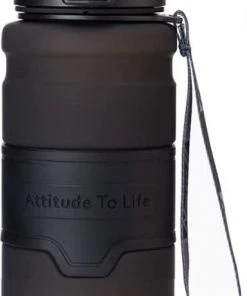 Promo ???? U-Fit One U Fit One® Waterfles 0.7 Liter - Bidon - Waterjug - Water Bottle - Sportdrankfles - Fitness - Ufitone - Zwart ????