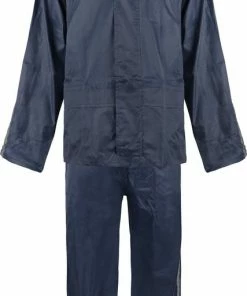 Uitgang ???? C-Line Regenpak Met Capuchon - Blauw - Reflecterend - Nieuw Model - Kinder Maat 110/116 ????