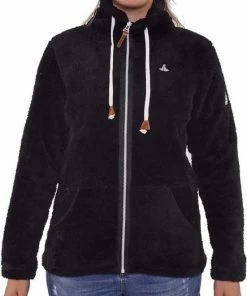 Flash-uitverkoop ⌛ BJØRNSON Elin Coral Fleece Vest 4 Seizoenen Dames - Rits - Maat 52 - Zwart ⌛