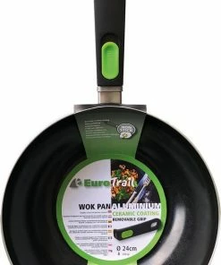 Nieuw ???? Eurotrail Wokpan Ø 24cm - Zwart ????