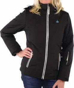 Flash-uitverkoop ???? BJØRNSON EDIL Winterjas Ski-jas Dames - Winddicht Gevoerd - Waterafstotend - Capuchon - Rits Zakken - Winter Damesjas - Maat 36 - Zwart ????