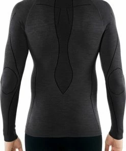 Beste deal ✔️ FALKE Wool Tech. Regular Fit Base Layer Top Met Lange Mouwen Sneldrogend Warm Ademend Merino Thermo Ondergoed Zwart Heren Underwear - Longsleeve - Maat L ???? -Hendi Shop 518x840