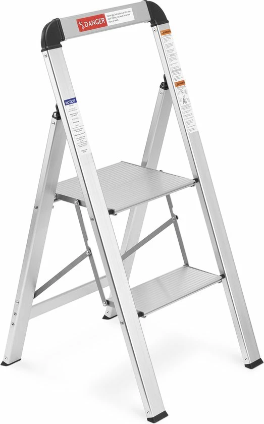 Top 10 ???? Navaris Aluminium Huishoudtrap - Trap Met 2 Treden - Opstap Van Aluminium - Lichte Inklapbare Ladder - Multifunctionele Keukentrap Met Antislip Poten ???? 4 Top 10 ???? Navaris Aluminium Huishoudtrap - Trap Met 2 Treden - Opstap Van Aluminium - Lichte Inklapbare Ladder - Multifunctionele Keukentrap Met Antislip Poten ???? - Afbeelding 2