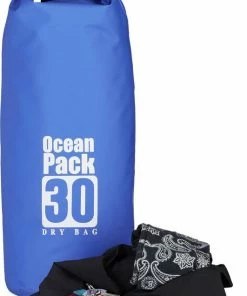 Promo ???? Merkloos Relaxdays Ocean Pack 30 Liter - Waterdichte Tas - Outdoor Droogtas - Dry Bag - Plunjezak - Blauw ???? -Hendi Shop 531x840 3