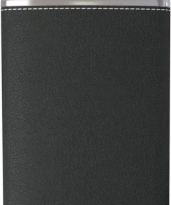 Beste deal ???? Merkloos Zwart Kunstlederen RVS Heupfles - Veldfles Zwart Leder - Platvink - Zakflacon - Heupflacon Zwart Leer- Drankfles - Drankflacon - PU Leren Zakfles - Leather ????