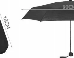 Korting ???? AA Commerce Opvouwbare Mini Paraplu - Klein & Opvouwbaar - Stormparaplu - Stevig Anti Storm & Wind - Windproof - 6 Panelen - Ø 90 Cm - Ruimtebesparend & Compact - Zwart ???? -Hendi Shop 550x196