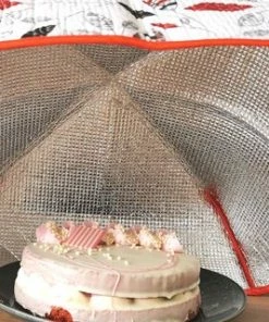 Nieuw ???? Lili 41 1 + 1 Opvouwbare Voedsel Aluminiumfolie Cover Rood, Houd Warm En Koud, Veren Patroon, 36x36x15 Cm ⭐ -Hendi Shop 550x320 9