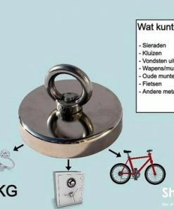 Goedkoopste ???? Shopping4All - Magneetvissen Set- Magneetvissen - Vismagneet - 150 KG Trekkracht - 10m Touw - Handschoenen - Karabijnhaak ???? -Hendi Shop 550x365 11