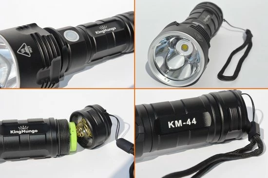 Beste Pirce ✔️ King Mungo KM-44 LED Oplaadbare Militaire Zaklamp - 1200 Lumen - Zwart ???? 5 Beste Pirce ✔️ King Mungo KM-44 LED Oplaadbare Militaire Zaklamp - 1200 Lumen - Zwart ???? - Afbeelding 3