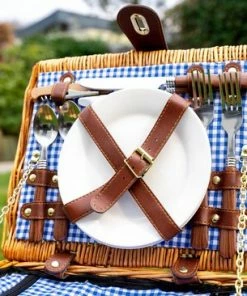 Korting ???? Sens Design Rieten Picknickmand Voor 2 Personen Inclusief Koelvak, Bestek, Borden En Wijnglazen - Blauw ⌛ -Hendi Shop 550x366 45