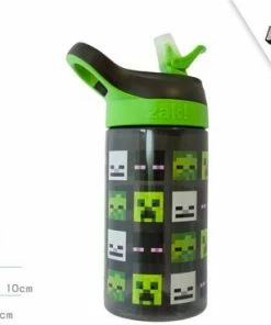 Flash-uitverkoop ???? Minecraft Drink Fles - Zwart / Groen - 450 Ml - 18,5 X 10 CM - Drinkfles - Lunchfles ????