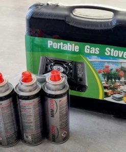 Groothandel ???? Gasstove Camping Kooktoestel-Kookstel- Gasfornuis- Inclusief 4 Butaangas- Gratis Smartphone Auto Magneet Houder+Mondmasker! ⌛