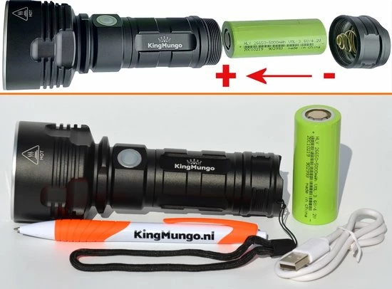 Beste Pirce ✔️ King Mungo KM-44 LED Oplaadbare Militaire Zaklamp - 1200 Lumen - Zwart ???? 9 Beste Pirce ✔️ King Mungo KM-44 LED Oplaadbare Militaire Zaklamp - 1200 Lumen - Zwart ???? - Afbeelding 7