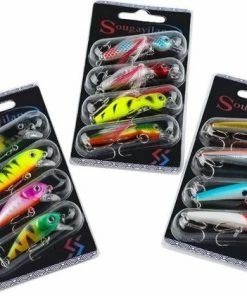 Hete verkoop ???? Sougayilang Kunstaas Set - 3 Soorten - 12 Stuks - Roofvissen - Pluggen - Baars - Snoekbaars ⌛