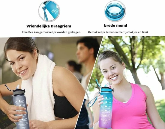 Beste Pirce ???? Locolta Motivatie Waterfles - 1 Liter Drinkfles - Drinkfles Met Tijdsmarkering - Drinkfles Met Rietje - Lekvrije Drinkfles - Blauw Met Roos ❤️ 7 Beste Pirce ???? Locolta Motivatie Waterfles - 1 Liter Drinkfles - Drinkfles Met Tijdsmarkering - Drinkfles Met Rietje - Lekvrije Drinkfles - Blauw Met Roos ❤️ - Afbeelding 5