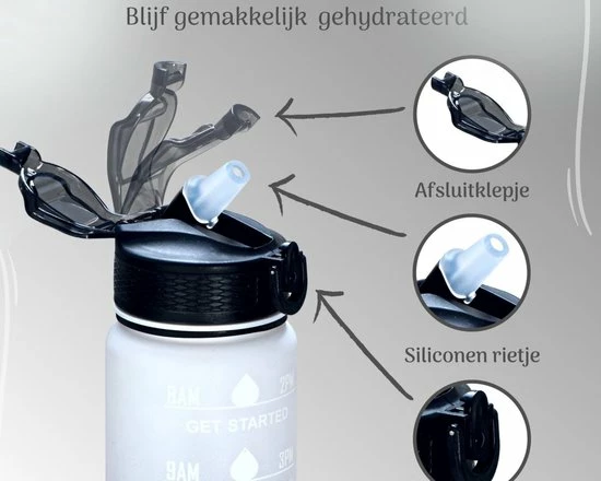 Beste Pirce ???? Locolta Motivatie Waterfles - 1 Liter Drinkfles - Drinkfles Met Tijdsmarkering - Drinkfles Met Rietje - Lekvrije Drinkfles - Blauw Met Roos ❤️ 5 Beste Pirce ???? Locolta Motivatie Waterfles - 1 Liter Drinkfles - Drinkfles Met Tijdsmarkering - Drinkfles Met Rietje - Lekvrije Drinkfles - Blauw Met Roos ❤️ - Afbeelding 3