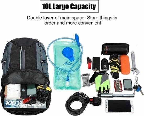 Gloednieuw ???? West Biking Ultralichte Drinkrugzak | Lichte Hydro Rugzak | Outdoor Sporten Hardlopen Klimmen Pouch Fietsen Wandelen | Waterafstotende Fiets Rugzak – 10 L Zwart/Oranje ⭐ 8 Gloednieuw ???? West Biking Ultralichte Drinkrugzak | Lichte Hydro Rugzak | Outdoor Sporten Hardlopen Klimmen Pouch Fietsen Wandelen | Waterafstotende Fiets Rugzak – 10 L Zwart/Oranje ⭐ - Afbeelding 6