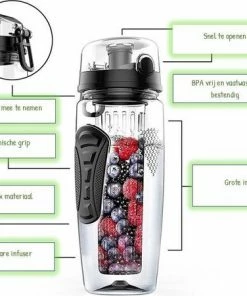 Nieuw ???? Afecto® | Fruit Fles| Sport Infuser | Water Flessen Met Fruit |1000ml | Drink Fles | Ook Te Gebruiken Als Water Fles | BPA Vrij| Kleur Magenta ???? -Hendi Shop 550x450