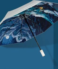 Korting ???? TDR-Opvouwbaar Paraplu - Zonbescherming Anti-Uv UPF50 + -Windproof- Stevig Paraplu - Automatisch -Van Gogh Ster Zee Print -zilver ???? 16 Korting ???? TDR-Opvouwbaar Paraplu - Zonbescherming Anti-Uv UPF50 + -Windproof- Stevig Paraplu - Automatisch -Van Gogh Ster Zee Print -zilver ???? -Hendi Shop 550x457