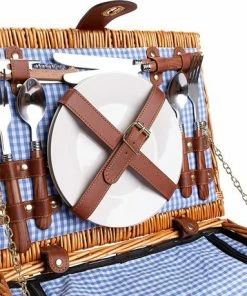 Korting ???? Sens Design Rieten Picknickmand Voor 2 Personen Inclusief Koelvak, Bestek, Borden En Wijnglazen - Blauw ⌛ -Hendi Shop 550x459 4