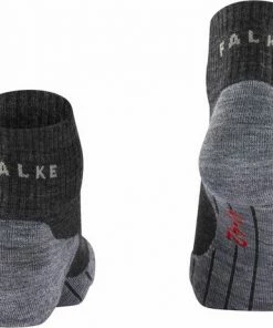 Promo ???? FALKE TK5 Wander Short Wandelsokken Kort Zacht Thermisch Anti-blaar Antizweet Zonder Motief Met Elastische Boord Admend Merinowol Grijs Dames Sportsokken - Maat 41-42 ???? -Hendi Shop 550x461 2