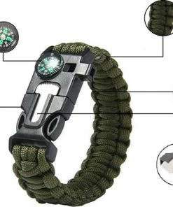 Nieuw ???? Cheaperito 5 In 1 Paracord Survival Armband I 5 Functies I Multitool I Extra Sterk I Vuurstarter I Kompas I Fluitje I Donker Groen ????