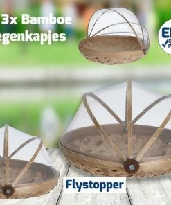 Aanbiedingen ???? Voedselkap - Vliegenkapjes Bamboe Set 3 Stuks - Flystopper ???? -Hendi Shop 550x467 6