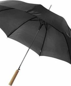 Goedkoop ???? Merkloos Automatische Paraplu 102 Cm Doorsnede In Het Zwart - Grote Paraplu Met Houten Handvat ????