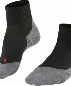 Nieuw ???? FALKE TK5 Wander Short Wandelsokken Kort Zacht Thermisch Anti-blaar Antizweet Zonder Motief Met Elastische Boord Admend Merinowol Zwart Heren Sportsokken - Maat 44-45 ????