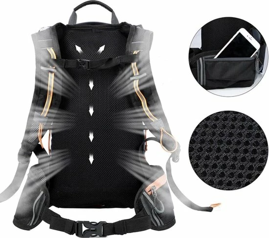 Gloednieuw ???? West Biking Ultralichte Drinkrugzak | Lichte Hydro Rugzak | Outdoor Sporten Hardlopen Klimmen Pouch Fietsen Wandelen | Waterafstotende Fiets Rugzak – 10 L Zwart/Oranje ⭐ 6 Gloednieuw ???? West Biking Ultralichte Drinkrugzak | Lichte Hydro Rugzak | Outdoor Sporten Hardlopen Klimmen Pouch Fietsen Wandelen | Waterafstotende Fiets Rugzak – 10 L Zwart/Oranje ⭐ - Afbeelding 4