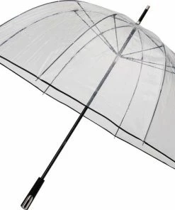 Nieuw ✔️ Impliva Transparante PVC Koepelparaplu - Zwart ????