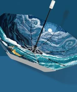 Korting ???? TDR-Opvouwbaar Paraplu - Zonbescherming Anti-Uv UPF50 + -Windproof- Stevig Paraplu - Automatisch -Van Gogh Ster Zee Print -zilver ???? 27 Korting ???? TDR-Opvouwbaar Paraplu - Zonbescherming Anti-Uv UPF50 + -Windproof- Stevig Paraplu - Automatisch -Van Gogh Ster Zee Print -zilver ???? -Hendi Shop 550x499 1