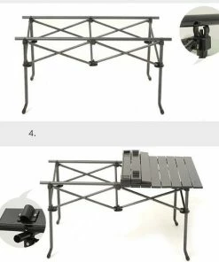Promo ???? Travel-light Vouwtafel Aluminium 140 X 70 X 70cm Incl. Netvak & Camping Transporttas - Aluminium Roltafel - Campingtafel Aluminium + Staal - Tafelblad Rolbaar - Campingmeubels - Dining Tuintafel - Antraciet Kleur ???? -Hendi Shop 550x525 1