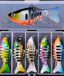 Kopen ???? Merkloos Kunstaas Set - 5 Swimbaits - 15 Gram - 10 Cm - Roofvissen - Snoek - Snoekbaars - In Handige Afsluitbare Opbergbox ????