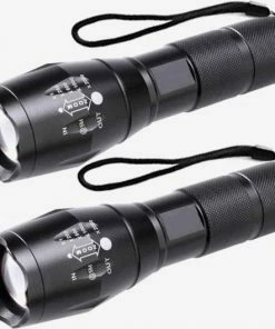 Goedkoop ???? LED Tactical Flashlight, BINWO Super Bright High Lumen XML T6 LED Flashlights Portable Outdoor Water Resistant Torch Light Zoomable Flashlight With 5 Light Modes, 2 Pack ????