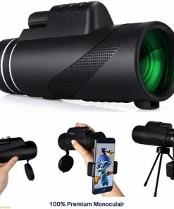 Korting ???? SmartImprove Monoculaire Telescoop, 40 X 60 High Power HD Monoculaire HD Monoculaire Met Smartphone Houder En Statief, Waterdicht, Monoculair Met Voor Vogelobservatie, Kamperen, Wandelen, Reizen, Jagen ✨