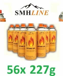 Promo ???? SMH LINE - Kookstel Gasflessen - 56 Stuks 227g - Butaan Gas Gasbus Navulling -Gaspatroon Butaan Gasbussen - Camping Kookstel Gasflessen 56x Gasbussen ( Voordeelverpakking) ✨
