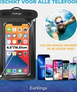Goedkoopste ???? Waterdichte Telefoonhoesjes - Drybag Set Van 2 Stuks - Onderwater Hoesje Telefoon Voor Alle Telefoons - Waterdicht Telefoonhoesje Earkings - Zwart & Groen ???? -Hendi Shop 550x537 7
