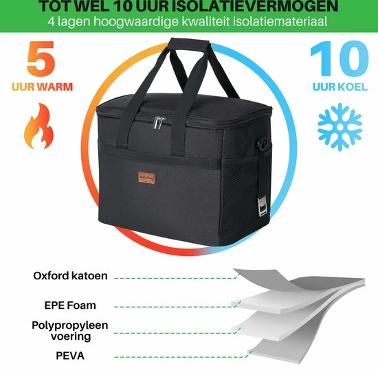 Goedkoopste ???? Weve Goods Packaway 4 Laags Geïsoleerde Koeltas - Lunchtas 30 Liter - Zwart ???? 12 Goedkoopste ???? Weve Goods Packaway 4 Laags Geïsoleerde Koeltas - Lunchtas 30 Liter - Zwart ???? - Afbeelding 10
