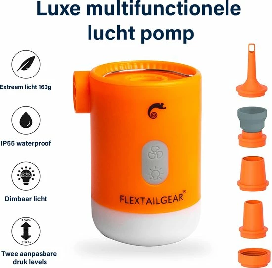 Beste Pirce ⌛ Flextail Gear Max Pump 2 Pro Luchtbedpomp - 4 In 1 - Luchtpomp, Lantaarn, Vacuümpomp, Noodpowerbank - Oranje ❤️ 5 Beste Pirce ⌛ Flextail Gear Max Pump 2 Pro Luchtbedpomp - 4 In 1 - Luchtpomp, Lantaarn, Vacuümpomp, Noodpowerbank - Oranje ❤️ - Afbeelding 3