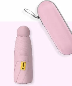 Beste Pirce ???? Merkloos TDR--Opvouwbare Paraplu -Windproof-Zonbescherming Anti-Uv UPF50 + Met Gratis Reisetui-roze ???? -Hendi Shop 550x549 5