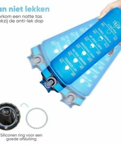 Gloednieuw ❤️ Mountain Lake™ Motivatie Waterfles – Motiverende Drinkfles Met Tijdmarkering – Drinkbeker Met Rietje - Bidon Volwassenen - 1 Liter ???? -Hendi Shop 550x550 131