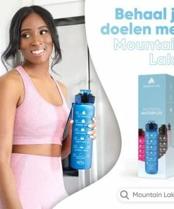Gloednieuw ❤️ Mountain Lake™ Motivatie Waterfles – Motiverende Drinkfles Met Tijdmarkering – Drinkbeker Met Rietje - Bidon Volwassenen - 1 Liter ???? -Hendi Shop 550x550 132