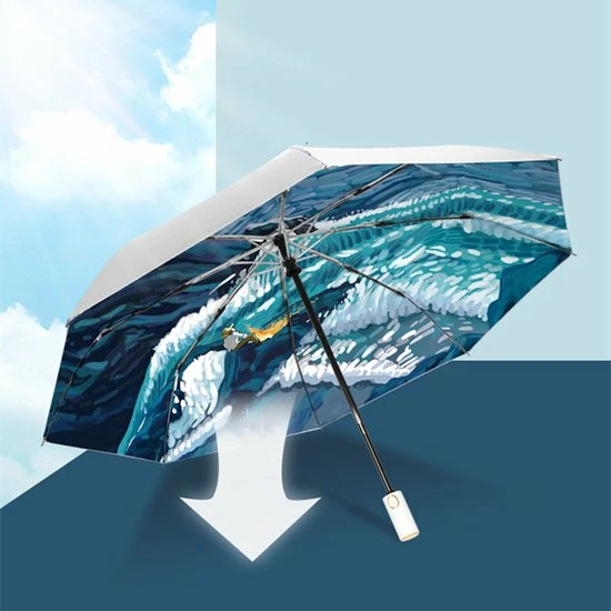 Korting ???? TDR-Opvouwbaar Paraplu - Zonbescherming Anti-Uv UPF50 + -Windproof- Stevig Paraplu - Automatisch -Van Gogh Ster Zee Print -zilver ???? 14 Korting ???? TDR-Opvouwbaar Paraplu - Zonbescherming Anti-Uv UPF50 + -Windproof- Stevig Paraplu - Automatisch -Van Gogh Ster Zee Print -zilver ???? - Afbeelding 12