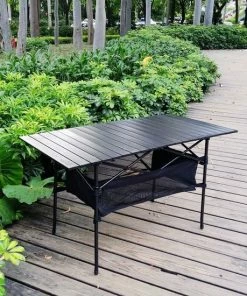 Promo ???? Travel-light Vouwtafel Aluminium 140 X 70 X 70cm Incl. Netvak & Camping Transporttas - Aluminium Roltafel - Campingtafel Aluminium + Staal - Tafelblad Rolbaar - Campingmeubels - Dining Tuintafel - Antraciet Kleur ???? -Hendi Shop 550x550 157