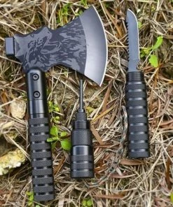 Nieuw ???? Temz® Multitool Survival Kit - Survival Kit - Hakbijl - Survival Set - Multitool Bijl - Survival Kit Outdoor - Bijl - Survival Tool - Survival Mes - Incl. Multitool Bijl, Survival Mes, Raambreker, Fluitje & Kompas ????