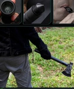 Nieuw ???? Temz® Multitool Survival Kit - Survival Kit - Hakbijl - Survival Set - Multitool Bijl - Survival Kit Outdoor - Bijl - Survival Tool - Survival Mes - Incl. Multitool Bijl, Survival Mes, Raambreker, Fluitje & Kompas ???? -Hendi Shop 550x550 191