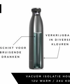Beste deal ???? LARS NYSØM Roestvrijstalen Drinkfles 'Ren' 750ml Onyx Black ???? -Hendi Shop 550x550 209